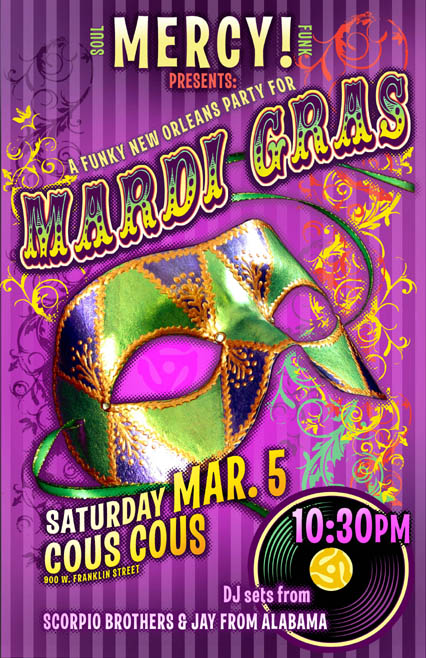 Rob Sheley - Posters - Mardi Gras Soul DJ Night poster